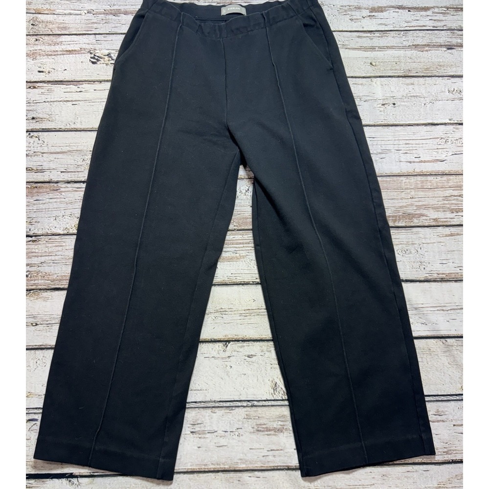 Everlane The Dream Pull On Pants Size Large Black Straight Leg Career Drawstring